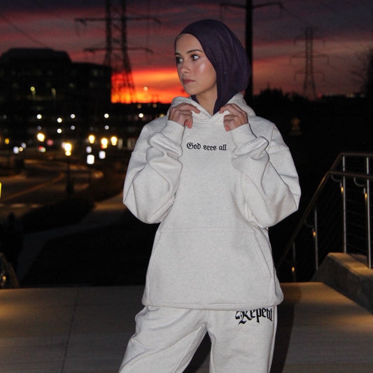 Repent Light Grey Hoodie